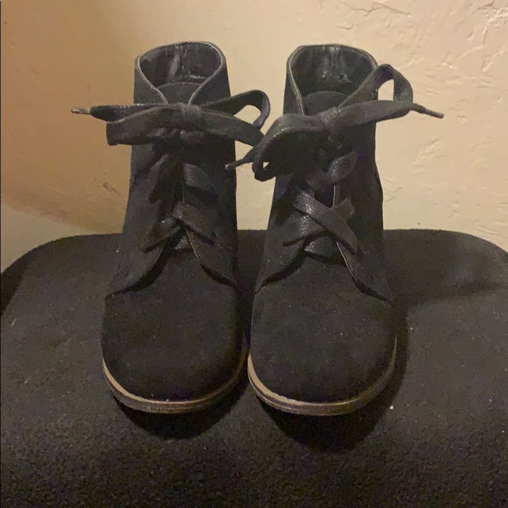 Black Lace Up Ankle Booties